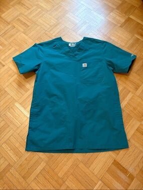 Carhartt Teal V-Neck Scrub Top - Men's